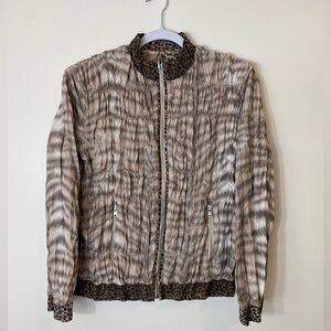 Chicos Animal Print Jacket Size 1.5